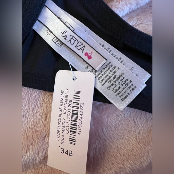 The Show Off La Senza Black/White Lace Covered Padded Open Front Bra Size 34B. - Picture 8 of 8